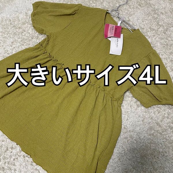 タグ付未使用品★大きいサイズ4L Vanilla studioトップス プルオーバー