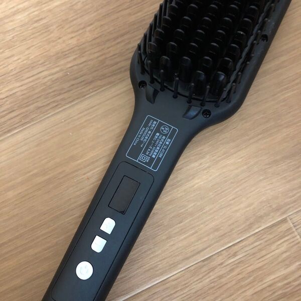 ストレートヒートブラシ ヘアアイロン SALONIA サロニア ブラック SL-012BKS 黒 ブラシ ストレート 温度調節