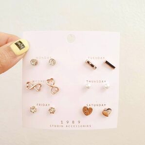 ピアス6点セット すぐ発送 新品 ローズゴールド