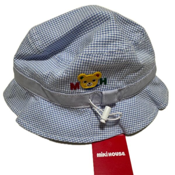 新品 ミキハウス Mikihouse ベビー帽子 サイズ調整可能 キャップ 男女兼用 SS 46-48cm
