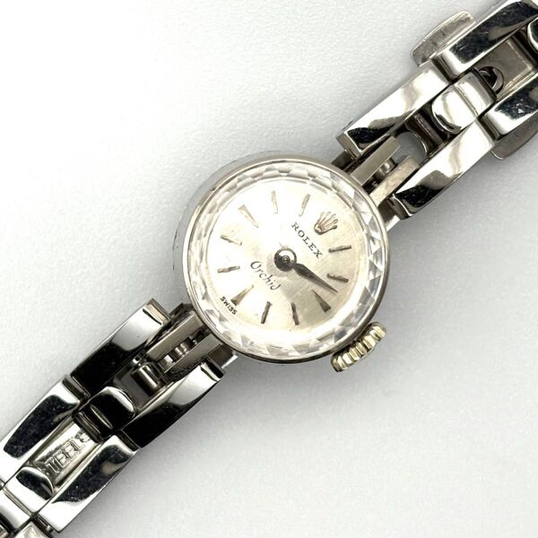 【美品・希少・稼動品】ロレックス ROLEX オーキッド カットガラス 750 K18WG 手巻き アンティーク ヴィンテージ