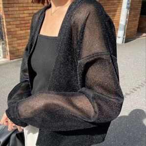 CAPRICIEUX LE'MAGカプリシューレマージュ ラメシアーカーディガン