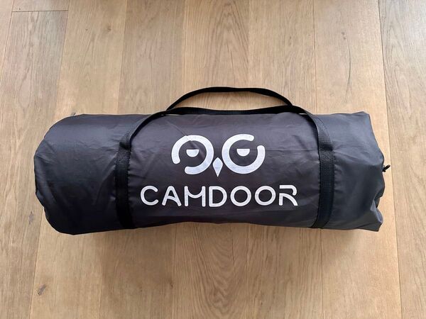 【美品・1度のみ使用】CAMDOOR エアーマット 厚手タイプ 自動膨張 R値6.8 収納袋付き キャンプ テント アウトドア