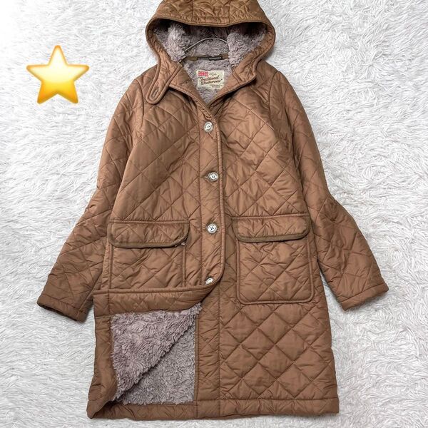 Traditional Weatherwear トラディショナルウェザーウェア キルティングコート グランジ 裏地ボア 英国製 茶