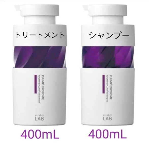 【未使用】アンレーベル ラボ プランプケア シャンプー 400mL トリートメント 400mL 集中美容液 エクソソーム配合