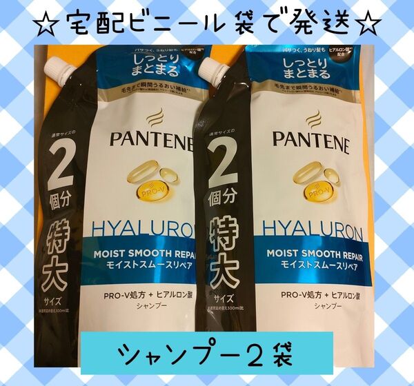 【SP2袋】パンテーン モイストスムースケア シャンプー 詰め替え 600ml×2個 特大サイズ 緩衝材なし