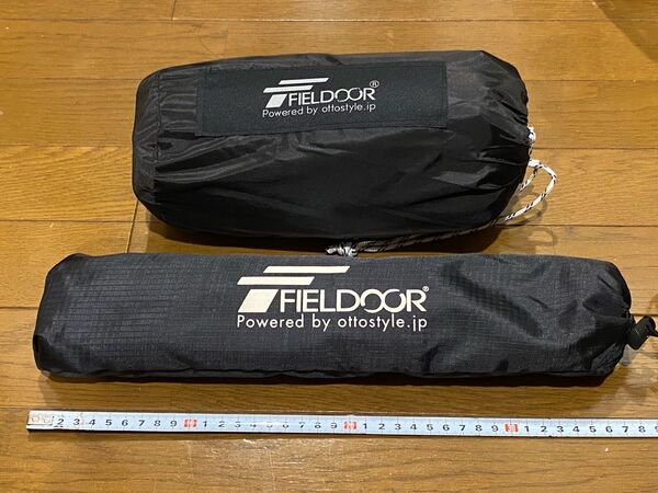 FIELDOOR、スクエアタープ、280cm角、ライトベージュ、アルミポール、150cm、ブラウン、セット、未使用品