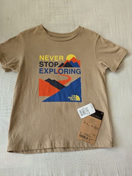 美品 ノースフェイス キッズ プリント Tシャツ 半袖120cm THENORTHFACE グラフィック ストンプ・スタンプ