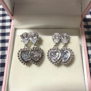 ゆらゆらハートシルバーピアス