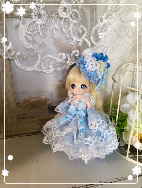 オビツ11 青い海のドレス ハンドメイド