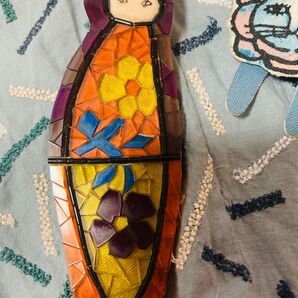 mina perhonen 希少 マトリョーシカ ブローチ特大 新品 未使用品 コサージュ パープル