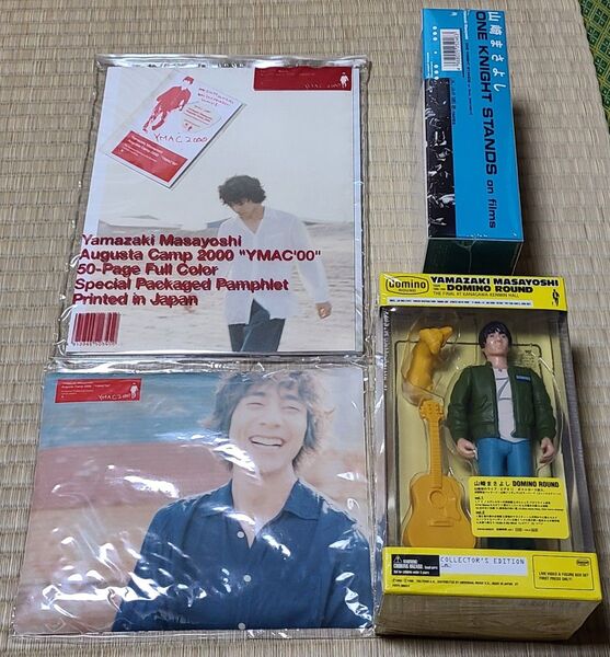 山崎まさよし グッズ4点セット(未開封:マウスパッド、VHS2種:ONE KNIGHT STANDS、DOMINO ROUND)