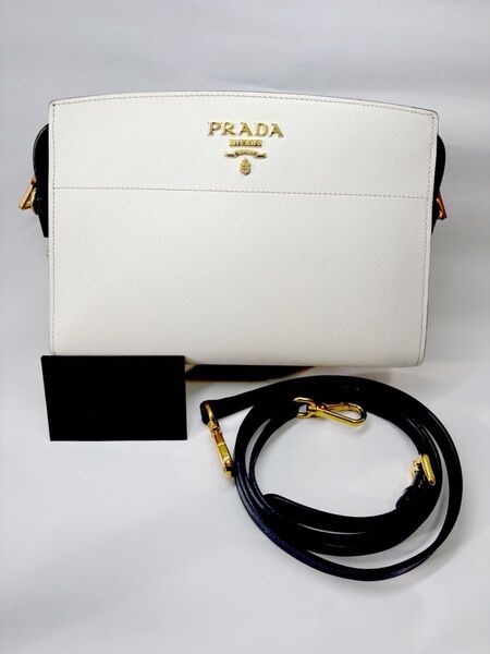 プラダ PRADA 1BH104 バイカラー ショルダーバックサフィアーノレザー