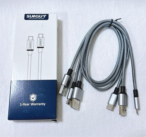 【3本セット】USB Type C ケーブル (0.5M) 3A急速充電 USBケーブル