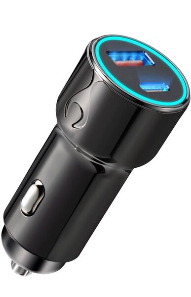 USB シガーソケット 超小型 30W カーチャージャー 2ポート type C