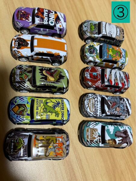 ③ ミニカー チョロQ 恐竜 サウルス ピザ コーラ 車 おもちゃ
