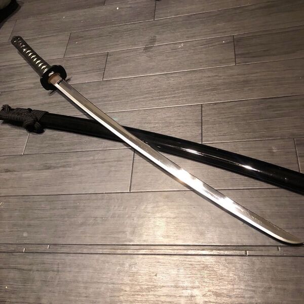 高級模造刀 高級居合刀 優波紋 黒拵え 美品