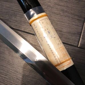 在銘【景久】刃渡44.2cm 日本刀 美しい丁直刃紋 地肌 白鞘 刀 登録証あり