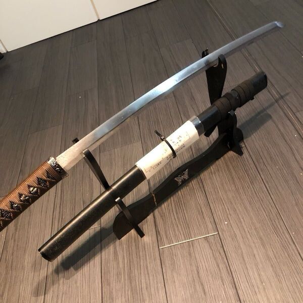 【豊後住藤原行光】在銘 刃渡49.5cm 日本刀 脇差 登録証有り 白鞘 刀剣