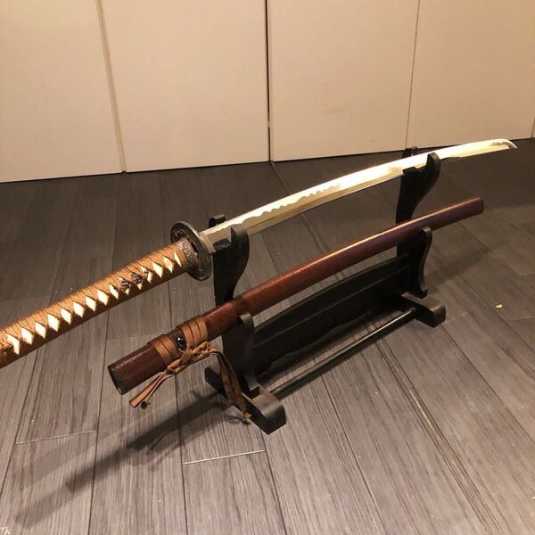高級模造刀 高級居合刀 太刀 本研波刃 亜鉛合金 茶拵え