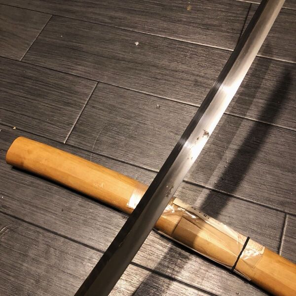 刃長54.4cm 日本刀 無銘 綺麗な地肌 直刃 白鞘 長脇差 鍛肌 古刀