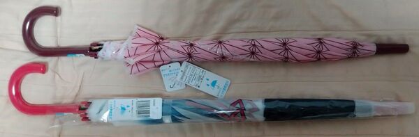 鬼滅の刃 鬼退治 キッズ 55cm ビニール傘 新品2点セット 竈門禰豆子 栗花落カナヲ