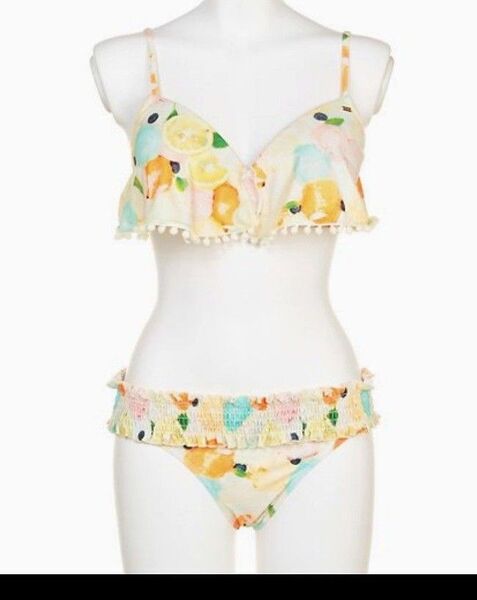 ROXY☆ロキシー☆フルーツ柄☆水着スイムウェア上下セットビキニ新品未使用☆プール海水浴サイズML