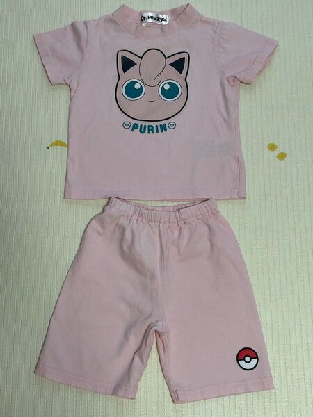 ポケモン パジャマ 半袖 プリン 80cm パジャマ 上下セット 半袖Tシャツ セットアップ ハーフパンツ