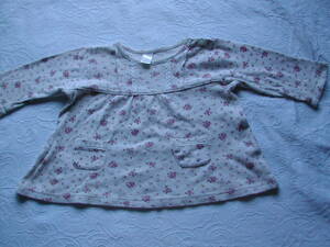  детская одежда плечо кнопка 6~12 месяцев хлопок 100%... узор маленький цветочный принт длина одежды 32cm motherways