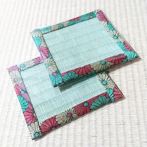 畳コースター2枚セット【個包装】※菊縁使用