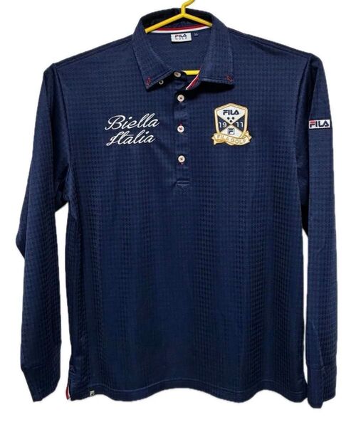 FILA GOlF長袖ポロシャツ ネイビーLL