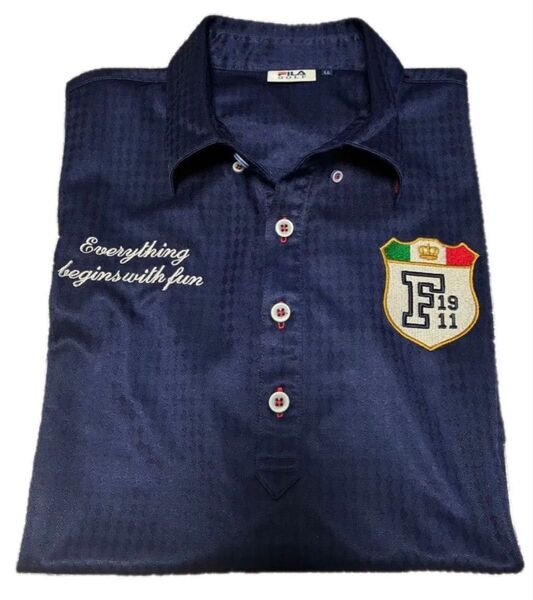 FILA GOlF半袖ゴルフシャツ ネイビーLL