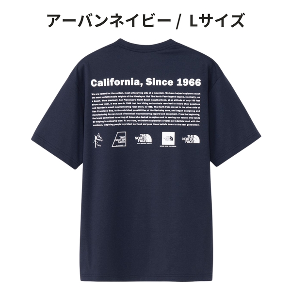 即決☆ノースフェイス ヒストリカル 半袖Tシャツ UN/Lサイズ ブネイビー 紺 速乾 ヒストリカル 歴代 ロゴ THE NORTH FACE