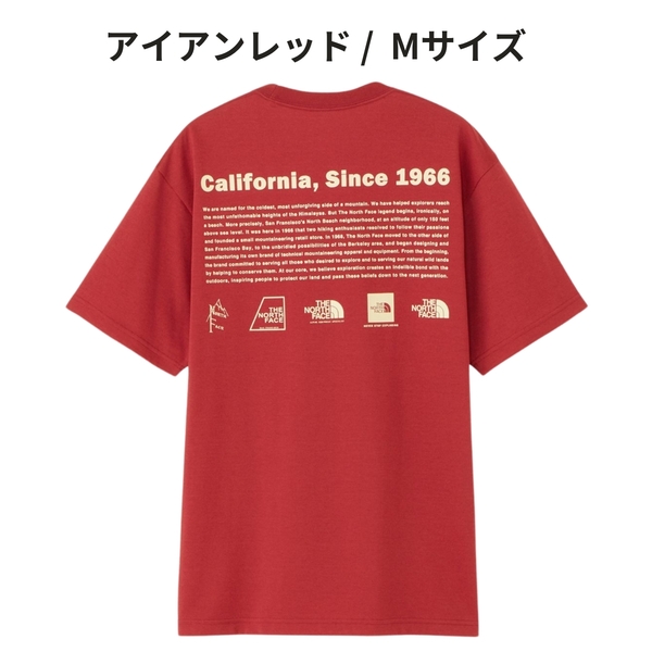 即決☆ノースフェイス 歴代 ロゴ 半袖 Tシャツ IR/Mサイズ 送料込み アイアンレッド 赤色 ヒストリカル THE NORTH FACE
