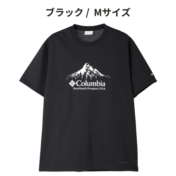 即決☆コロンビア アーバンハイク 半袖Tシャツ BK/Mサイズ ブラック 黒 M 吸湿速乾 UVカット グラフィック 吸湿速乾 UVカット Columbia