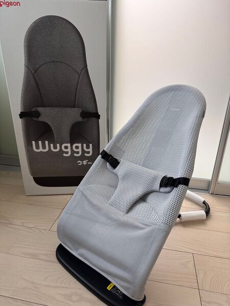 【ほぼ未使用】Pigeon ピジョン ウギー Wuggy バウンサー メッシュ クリアスカイ