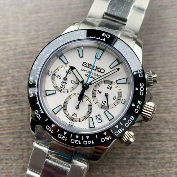 腕時計 カスタム デイトナ パンダ VK63 mod クロノグラフ オマージュ セイコー seiko