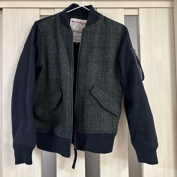 Harris Tweed ハリスツイード ウールジャケット ネイビー系