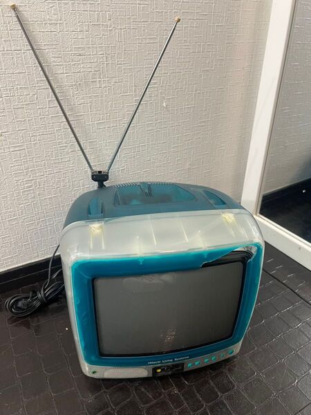 珍品 !希少!99年製 !日立 ブラウン管 スケルトンカラーテレビ C10-SK1/ブルー 10インチ ブラウン管テレビ