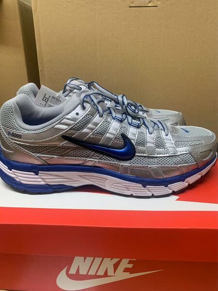 NIKEナイキ P-6000 Silver/Blueスニーカー レディースサイズ28cm メンズサイズ27.5cm BV1021