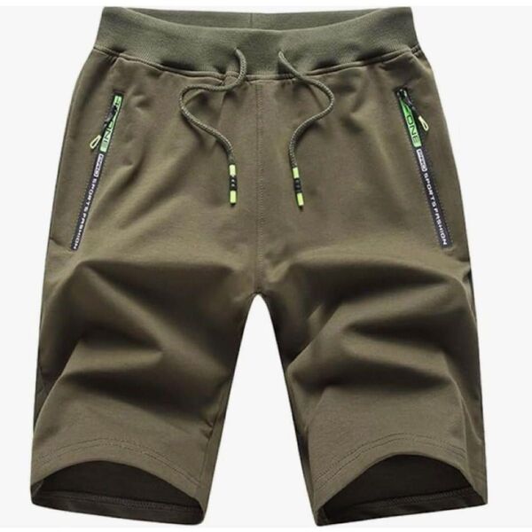 メンズ ハーフパンツ 5分丈 男 カーキ トレーニング スポーツ M 美品 半ズボン