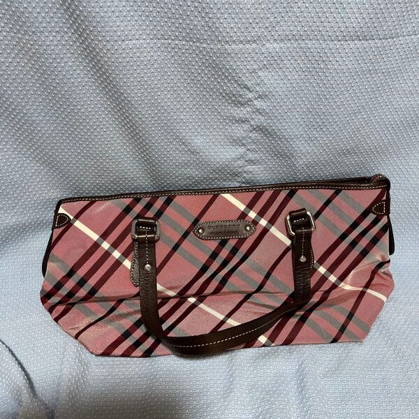 BURBERRY BLUE LABEL ハンドバッグ チェック ピンク