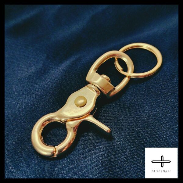 カラビナ フック 真鍮 キーホルダー キーリング ゴールド ビンテージ シンプル 金具 パーツ ナスカン ウォレットチェーン
