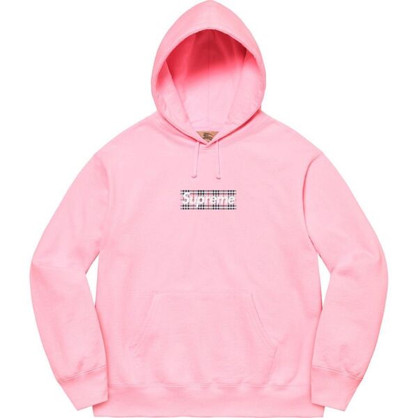 Supreme / Burberry Box Logo Hooded Sweatshirt "Pink"