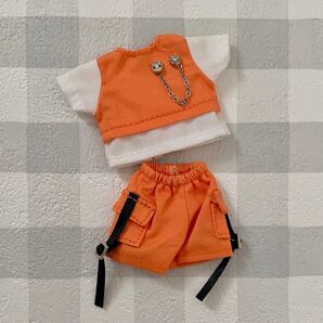 オビツ11 ねんどろいど どーる 上下セット オレンジ Tシャツ カーゴパンツ ピコニーモP 1/12ドール バービー チェルシー