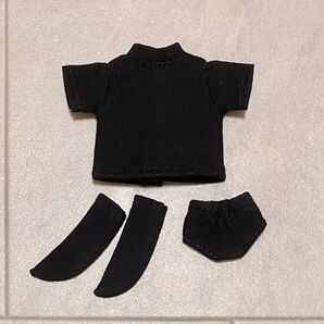 オビツ11 基本 3点セット ねんどろいど どーる 黒 パンツ Tシャツ 靴下 下着 セリア ドール 7センチ 1/12 人形 服