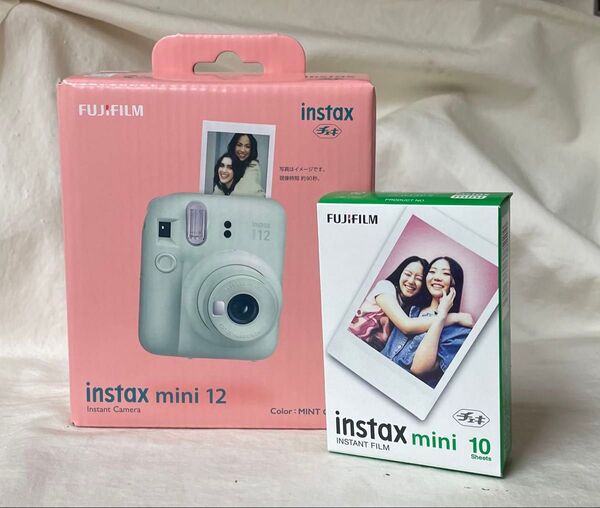 【未使用】FUJIFILM★チェキ★instax mini 12★ミントグリーン★フィルム1本付★