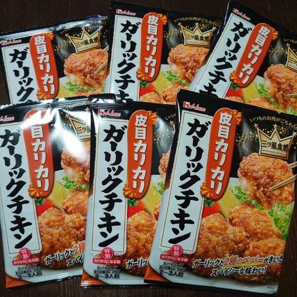 ハウス食品 三ツ星食感皮目カリカリ ガーリックチキン 6袋セット