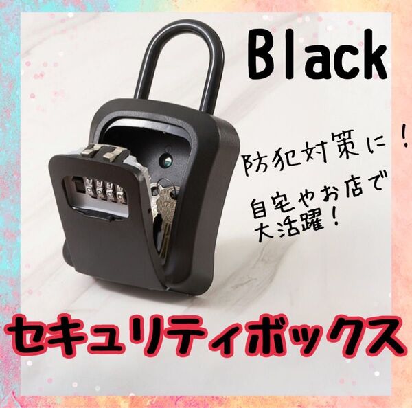 キーボックス 防犯 セキュリティ ブラック ダイヤル式 紛失防止 防水 保管 盗難防止 黒 ブラック 屋外