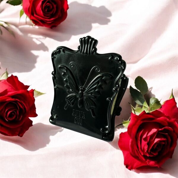 アナスイ ミラー 鏡 ANNA SUI 蝶モチーフの黒いミラー スタンド付き